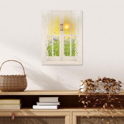 Nástenná maľba slnka za oknom, 1 LED, 30 x 40 cm Nástenná maľba slnka za oknom, 1 LED, 30 x 40 cm