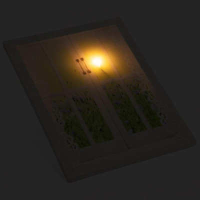 Nástenná maľba slnka za oknom, 1 LED, 30 x 40 cm Nástenná maľba slnka za oknom, 1 LED, 30 x 40 cm