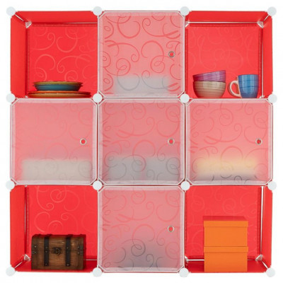 Červený regál  - zásuvný systém