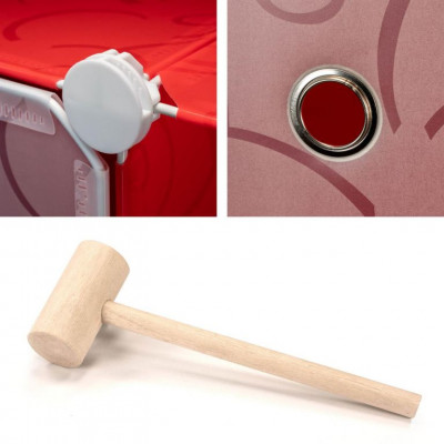 Červený regál  - zásuvný systém