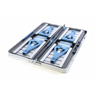 Skladací hliníkový stôl so vstavanými lavicami