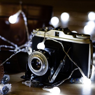 VOLTRONIC Párty osvetlenie 10m,100 LED,studená biela+ovládač