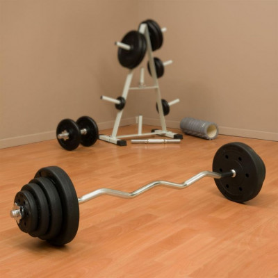 MAXXIVA liatinový obojručný set so závažím, 120 cm, 23,5kg