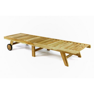 Polohovateľné lehátko z teakového dreva DIVERO