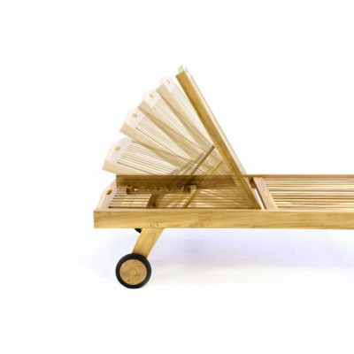 Polohovateľné lehátko z teakového dreva DIVERO