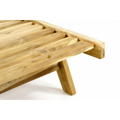 Polohovateľné lehátko z teakového dreva DIVERO