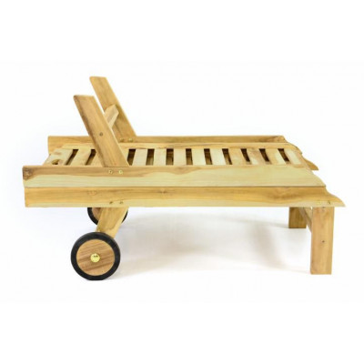 Polohovateľné lehátko z teakového dreva DIVERO