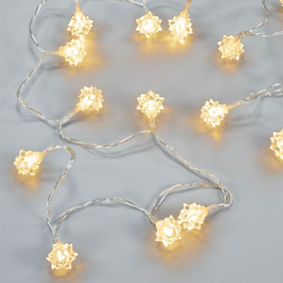 NEXOS Sada osvetlenia - hviezdy, 20 LED, teplá biela, 3 ks