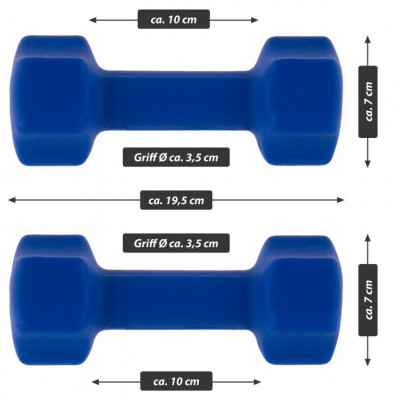 MAXXIVA sada činiek s neoprénovým poťahom 2x 2,5 kg, modrá