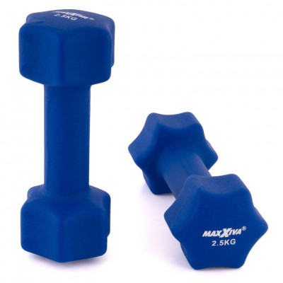 MAXXIVA sada činiek s neoprénovým poťahom 2x 2,5 kg, modrá