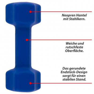 MAXXIVA sada činiek s neoprénovým poťahom 2x 2,5 kg, modrá