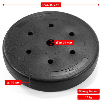 MAXXIVA sada závaží 2 x 15 kg, cement, čierna