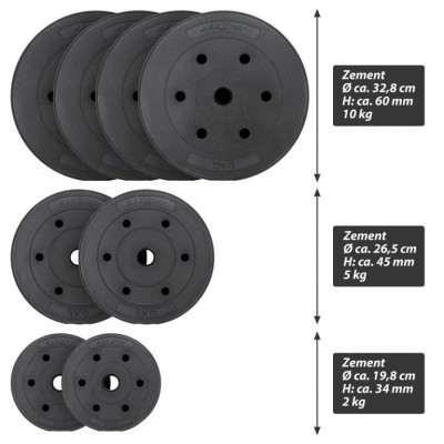 MAXXIVA obojručný činkový set, 60,5 kg, 8 závaží