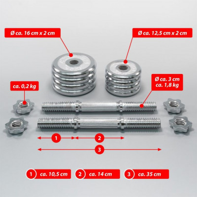 MAXXIVA sada činiek zo závažím, 2 x 10 kg