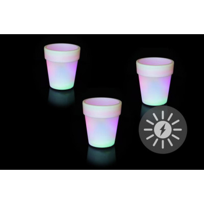 Solárne osvetlenie - kvetináč so zmenou farieb - 3 kusy