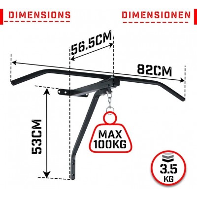 Physionics Nástenný držiak na boxovacie vrece s tyčou 2 v 1