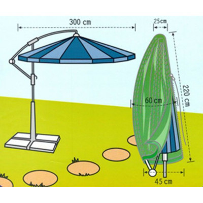 Obal na slnečník s priemerom do 3 m - zelený