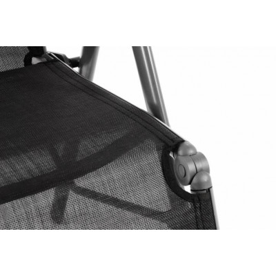 Záhradné hliníkové skladacie kreslo s podnožkou RELAX - antracit