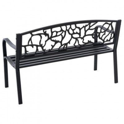 Záhradná kovová lavička v starožitnom štýle, 127 x 84 cm