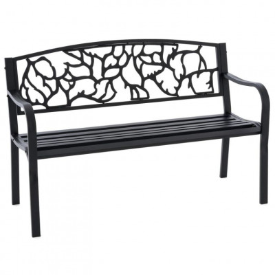 Záhradná kovová lavička v starožitnom štýle, 127 x 84 cm