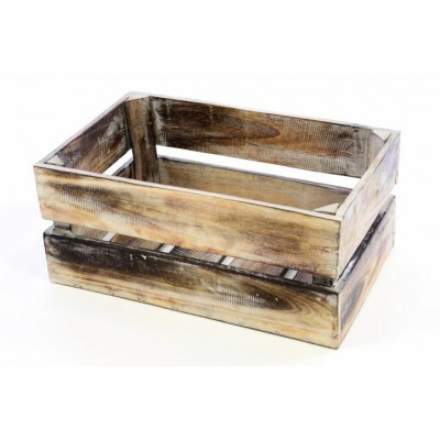 Drevená debnička VINTAGE DIVERO hnedá - 44 x 28 x 19 cm