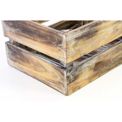 Drevená debnička VINTAGE DIVERO hnedá - 44 x 28 x 19 cm