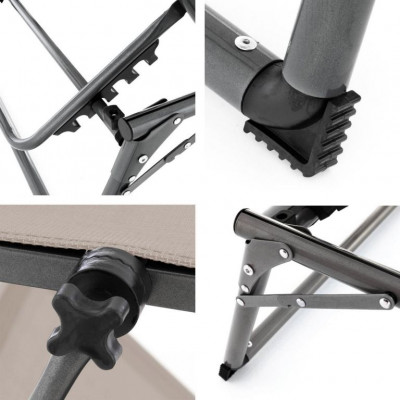 DIVERO skladacie ležadlo so strieškou, XXL, sivé