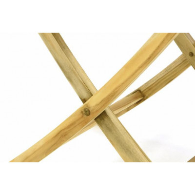 Skladací záhradný stolík DIVERO - teakové drevo neošetrené - 80 cm