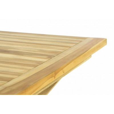 Skladací záhradný stolík DIVERO - teakové drevo neošetrené - 80 cm