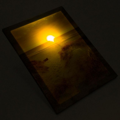 Nástenná maľba západ slnka na pláži, 1 LED, 30 x 40 cm Nástenná maľba západ slnka na pláži, 1 LED, 30 x 40 cm