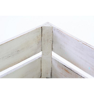 Drevená debnička VINTAGE DIVERO biela - 51 x 36 x 23 cm