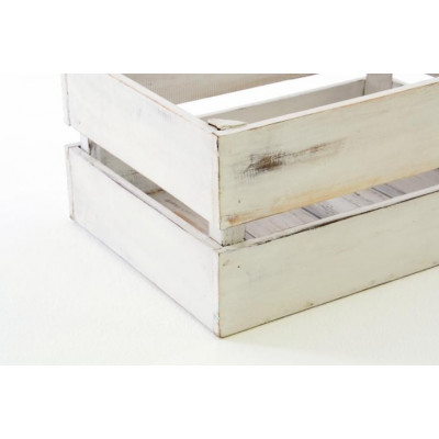 Drevená debnička VINTAGE DIVERO biela - 51 x 36 x 23 cm