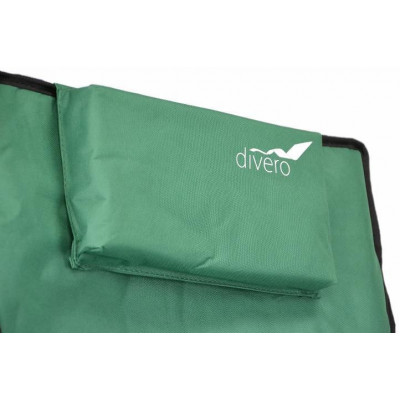 Sada 2 ks skladacia kempingová stolička DIVERO s vankúšom - zelená