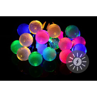 GARTHEN Solárna reťaz 20 LED, farebná, blikajúce funkcie