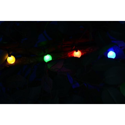 GARTHEN Solárna reťaz 20 LED, farebná, blikajúce funkcie