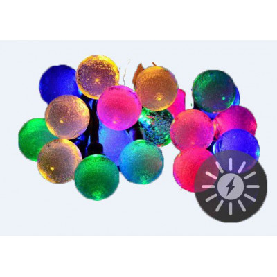 GARTHEN Solárna reťaz 20 LED, farebná, blikajúce funkcie