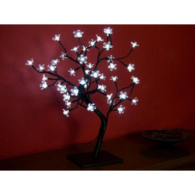 NEXOS Dekoratívny LED strom s kvetmi 45 cm, studená biela