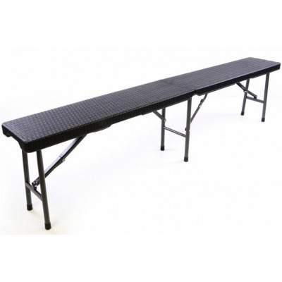 Skladacia záhradná lavica v ratanovom designe - 180 x 25 cm Skladacia záhradná lavica v ratanovom designe - 180 x 25 cm