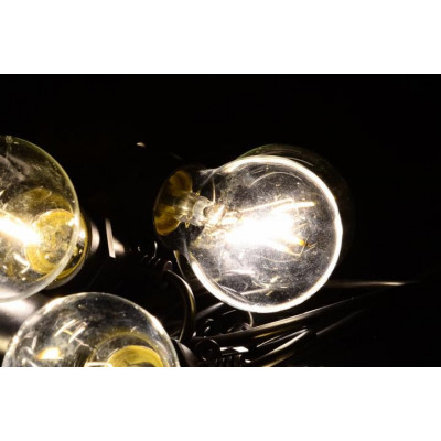 Záhradné párty osvetlenie LED - sklenené žiarovky - 5 m teplá biela