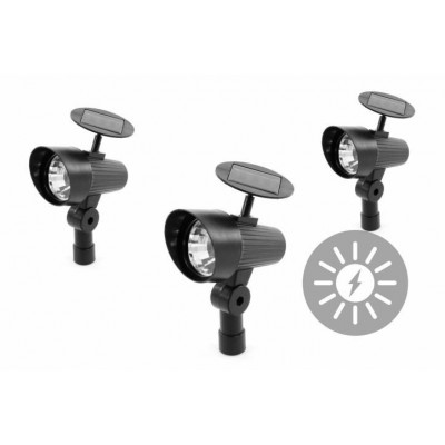 Sada záhradných solárnych LED osvetlení - 3 ks reflektorov Garth