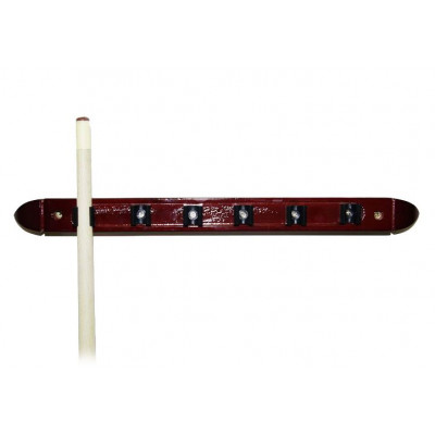 Biliardový držiak na tága - na 6 tág tmavé drevo 39 cm