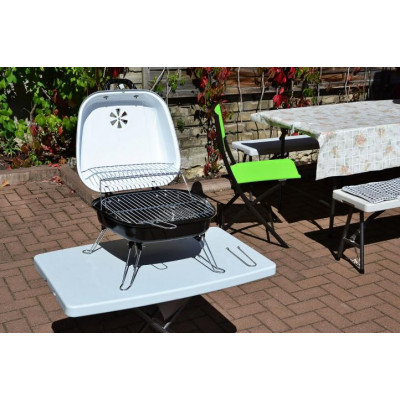 Kufríkový gril na drevené uhlie Gart, biely