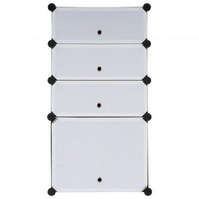 Zásuvný botník čierno-biely