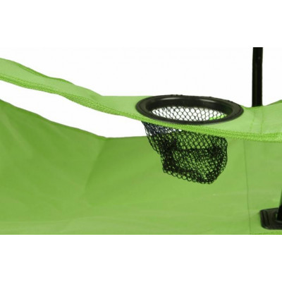 Kempingová sada - 2 x skladacia stolička s držiakom - sv.zelená