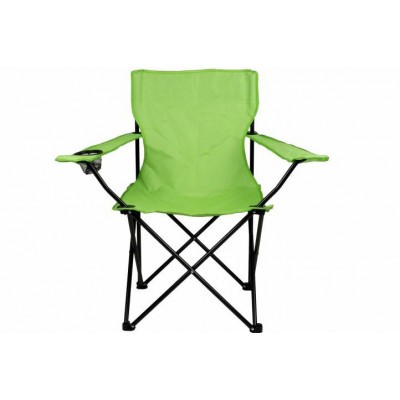 Kempingová sada - 2 x skladacia stolička s držiakom - sv.zelená