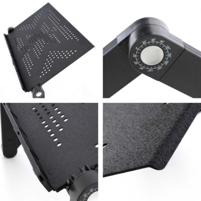 Notebookový stôl - 42 x 28 cm, čierny