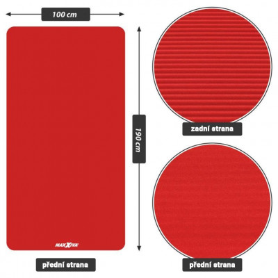 MAXXIVA gymnastická podložka, 190x100x1, 5 cm, červená