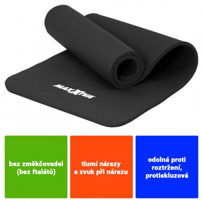 MAXXIVA gymnastická podložka, čierna, 190 x 60 x 1,5 cm