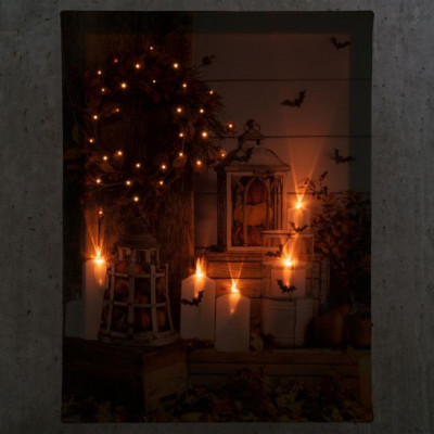 Nástenná maľba jesenné listie, 5 LED, 30 x 40 cm Nástenná maľba jesenné listie, 5 LED, 30 x 40 cm