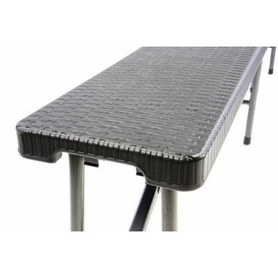 Záhradný set lavica a stôl v ratanovej optike - čierna